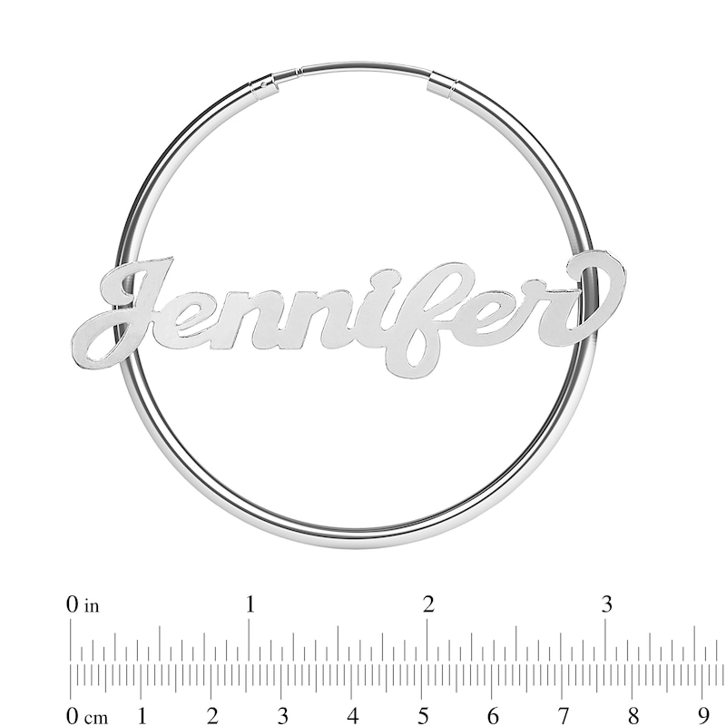 Main Image 2 of Script Name Hoops in Sterling Silver