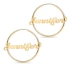 Thumbnail Image 1 of Script Name Hoops in Sterling Silver with 14K Gold Plate