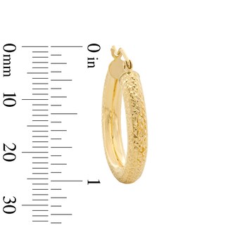 14K Hollow Gold Diamond-Cut Hoops