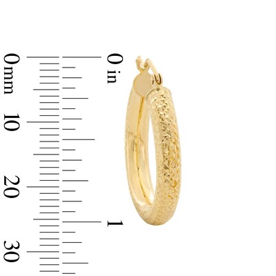 14K Hollow Gold Diamond-Cut Hoops