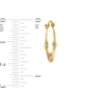 Thumbnail Image 2 of ​​​​​​​10K Hollow Gold Heart Tri-Color Hoops