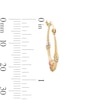 Thumbnail Image 4 of ​​​​​​​10K Hollow Gold Heart Tri-Color Hoops