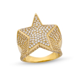 10K Gold CZ Big Star Ring - Size 10.5