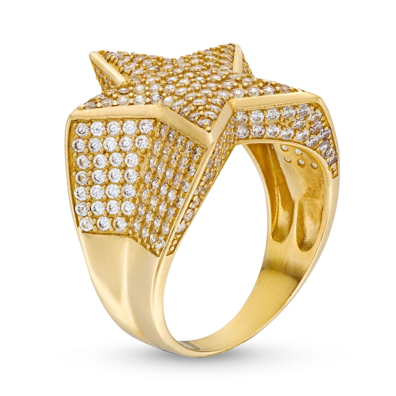 10K Gold CZ Big Star Ring - Size 10.5