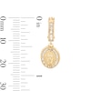 Thumbnail Image 4 of ​​​​​​​10K Semi-Solid Gold CZ Our Lady of Guadalupe Dangle Huggies