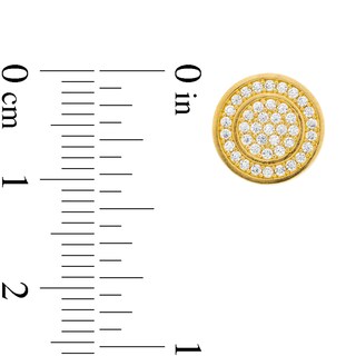 ​​​​​​​10K Solid Gold CZ Halo Round Studs