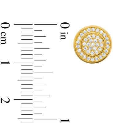 ​​​​​​​10K Solid Gold CZ Halo Round Studs