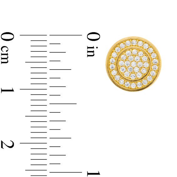 ​​​​​​​10K Solid Gold CZ Halo Round Studs