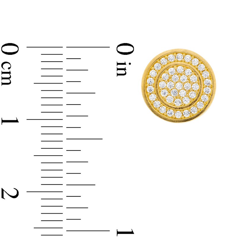 ​​​​​​​10K Solid Gold CZ Halo Round Studs