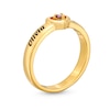 Thumbnail Image 1 of Engravable Two Name Heart Ring in Sterling Silver with 14K Gold Plate
