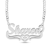 Thumbnail Image 0 of Sterling Silver Cross Heart Nameplate Necklace