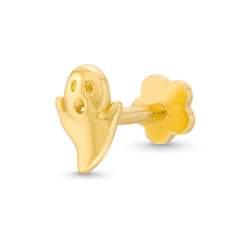 Main Image 2 of 14K Solid Gold Ghost Stud - 18G 5/16"