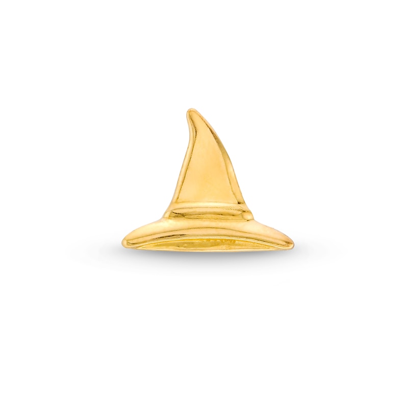 14K Solid Gold Witch Hat Stud - 18G 5/16"