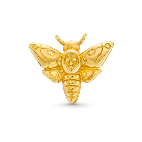 ​​​​​​​14K Solid Gold Death Moth Stud - 18G 5/16"