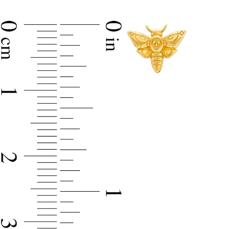 Main Image 3 of ​​​​​​​14K Solid Gold Death Moth Stud - 18G 5/16"