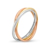 Thumbnail Image 2 of ​​​​​​​10K Hollow Gold Stacking Tri-Color Ring - Size 7