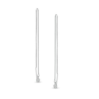 ​​​​​​​Sterling Silver CZ Disc Threader Earrings