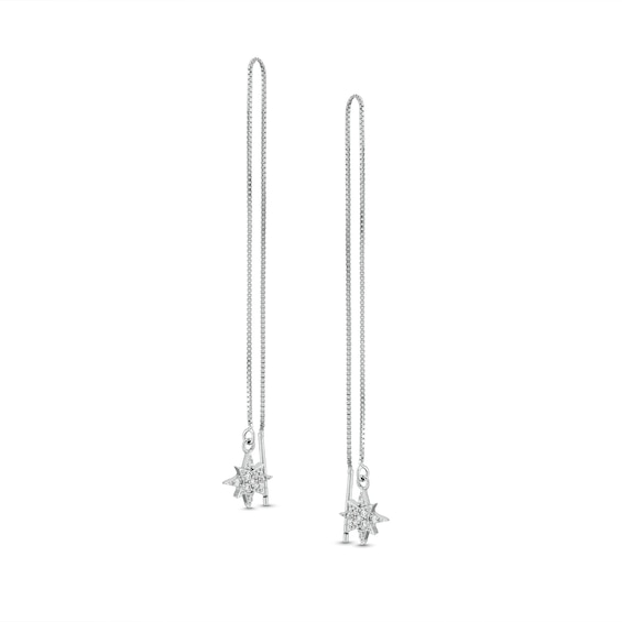 ​​​​​​​​​​​​​​Sterling Silver CZ Compass Threader Earrings