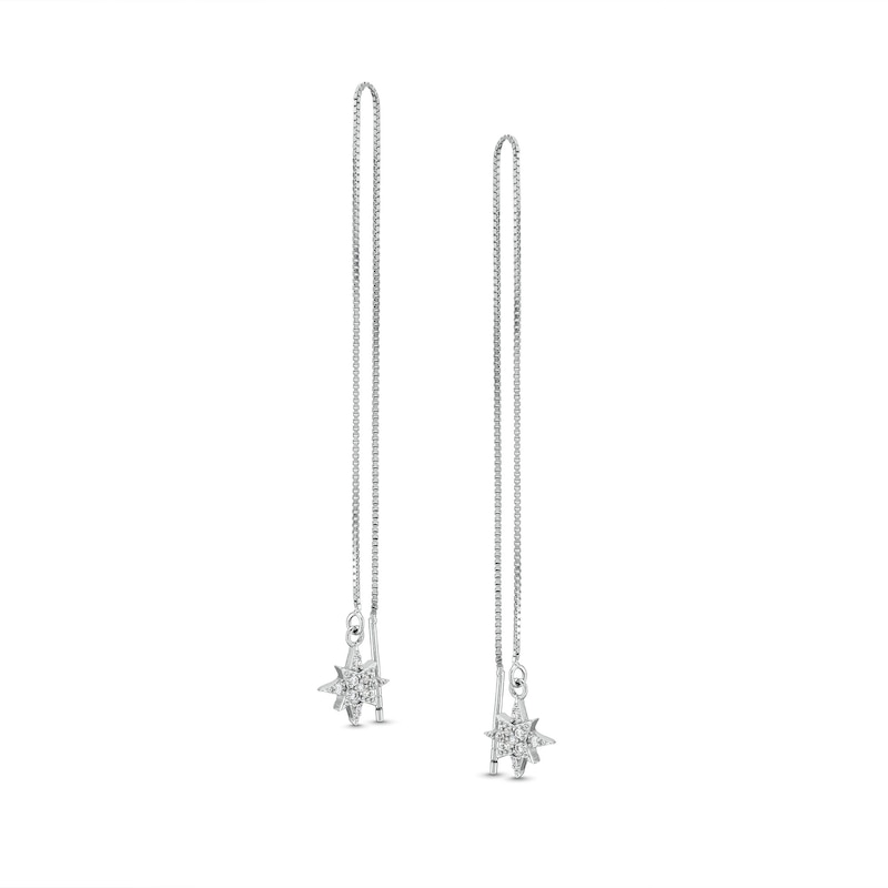 ​​​​​​​​​​​​​​Sterling Silver CZ Compass Threader Earrings