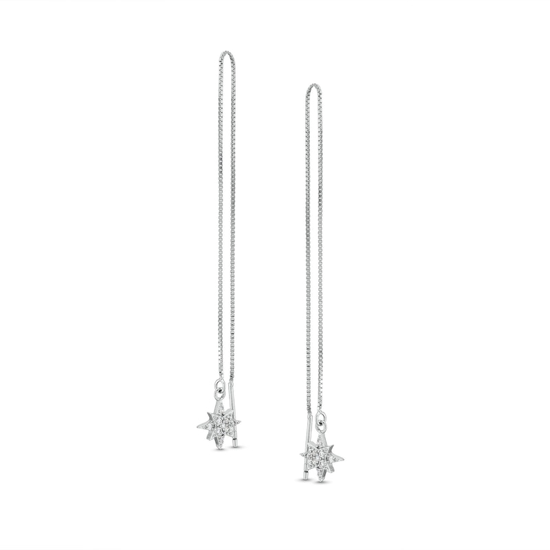 Sterling Silver CZ Compass Threader Earrings