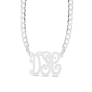 Sterling Silver Script Monogram Cable Chain