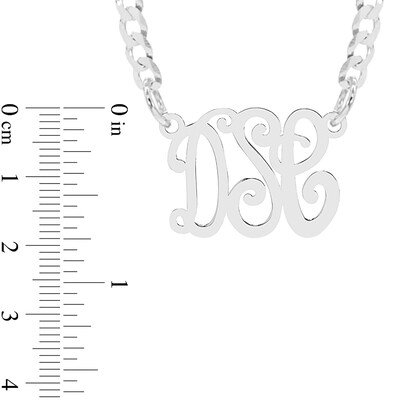Sterling Silver Script Monogram Cable Chain