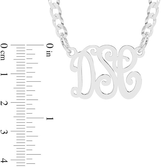 Sterling Silver Script Monogram Cable Chain