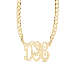 14K Gold Plate Script Monogram Cable Chain
