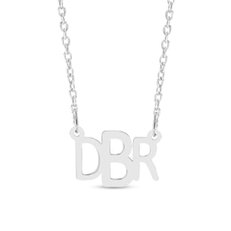 Sterling Silver Block Monogram Cable Chain