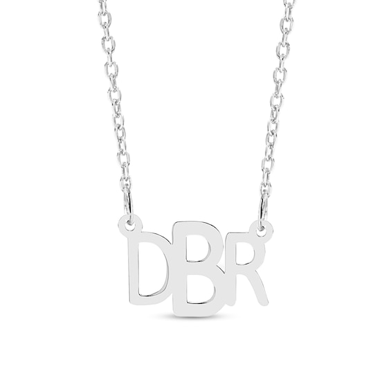 Sterling Silver Block Monogram Cable Chain