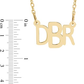 14K Gold Plate Block Monogram Cable Chain