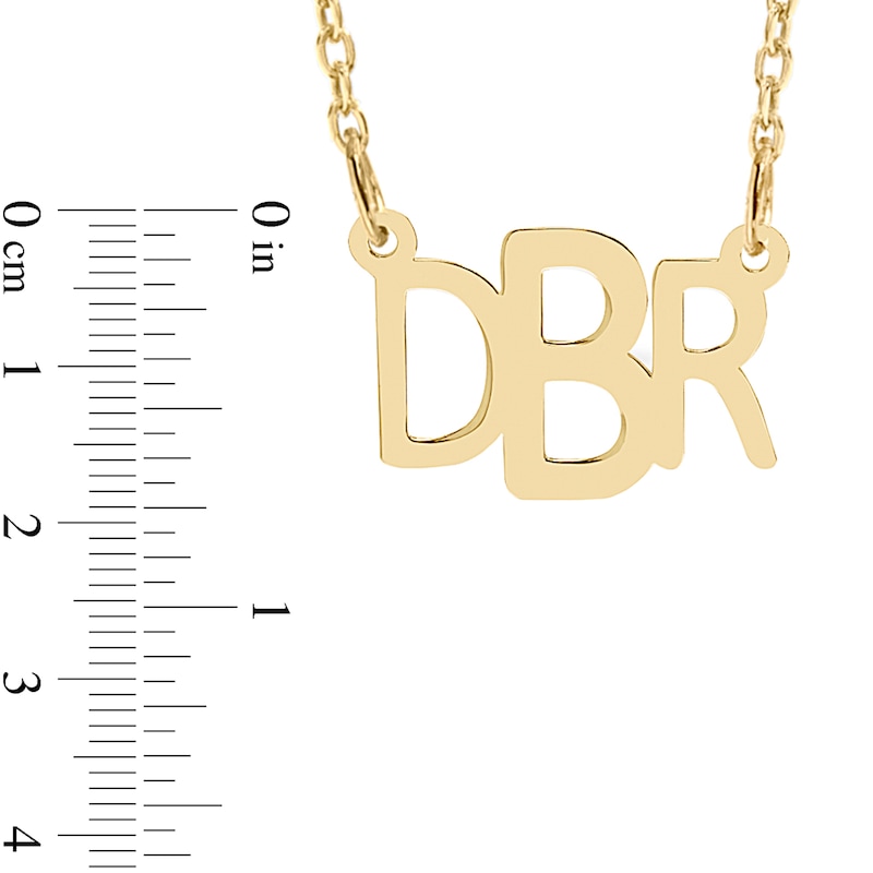 Main Image 2 of 14K Gold Plate Block Monogram Cable Chain