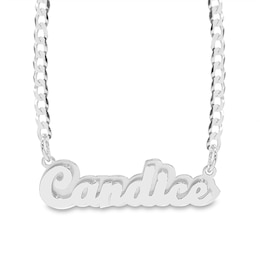Sterling Silver Double Nameplate Curb Chain