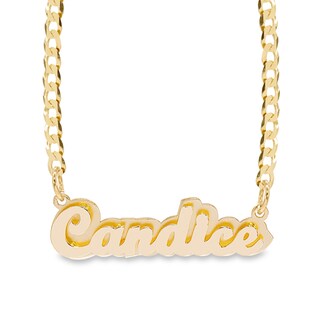 ​​​​​​​14K Gold Plate Double Nameplate Curb Chain