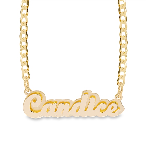 ​​​​​​​14K Gold Plate Double Nameplate Curb Chain