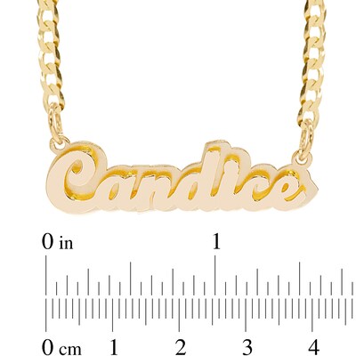 ​​​​​​​14K Gold Plate Double Nameplate Curb Chain