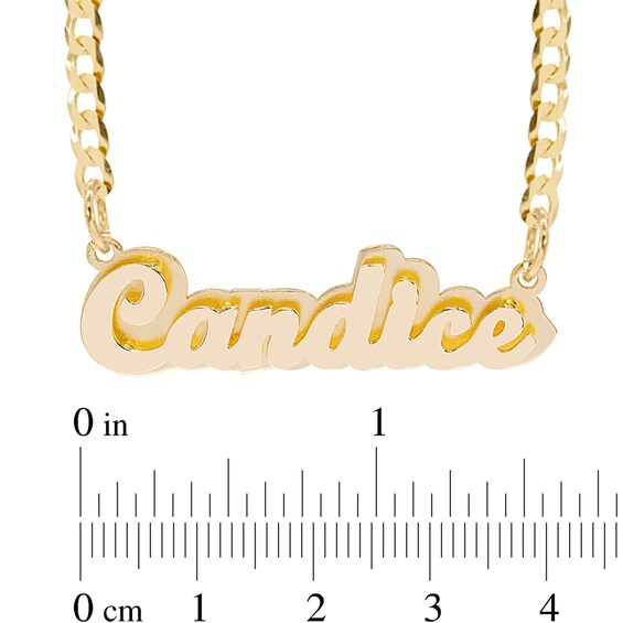 ​​​​​​​14K Gold Plate Double Nameplate Curb Chain