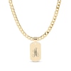 Thumbnail Image 1 of ​​​​​​​14K Gold Plate Initial Dog Tag Curb Chain