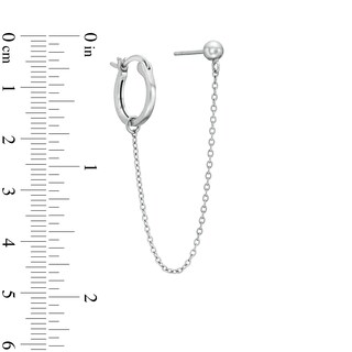 ​​​​​​​Sterling Silver Ball and Hoop Cable Chain Double Earring