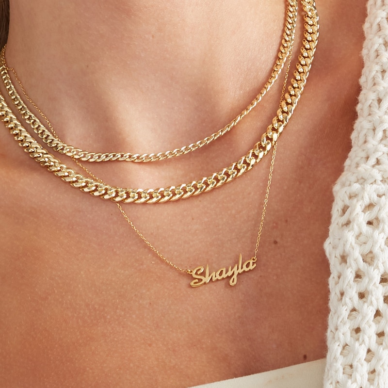 Main Image 2 of 14K Gold Plated Script Name Rolo Chain