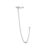 Thumbnail Image 1 of Sterling Silver CZ Round Solitaire Stud and Chain Cuff Earring