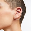 Thumbnail Image 2 of Sterling Silver CZ Round Solitaire Stud and Chain Cuff Earring