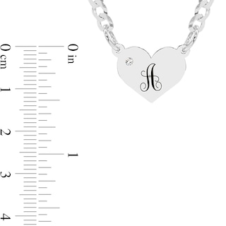Sterling Silver Birthstone Heart Initial Curb Chain