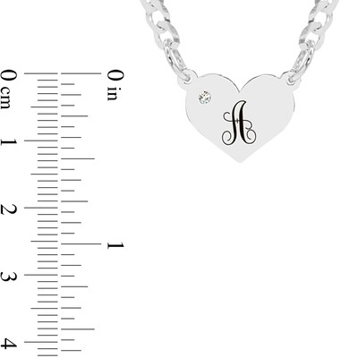 Sterling Silver Birthstone Heart Initial Curb Chain