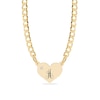 Thumbnail Image 0 of 14K Gold Plate Birthstone Heart Initial Curb Chain