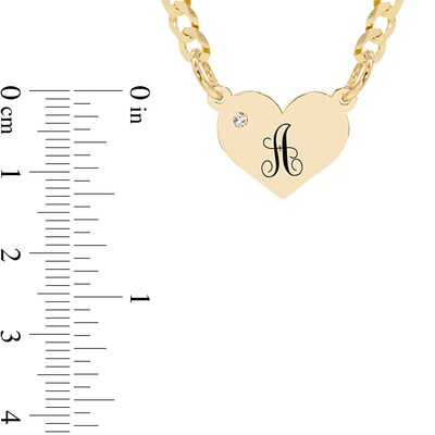 14K Gold Plate Birthstone Heart Initial Curb Chain