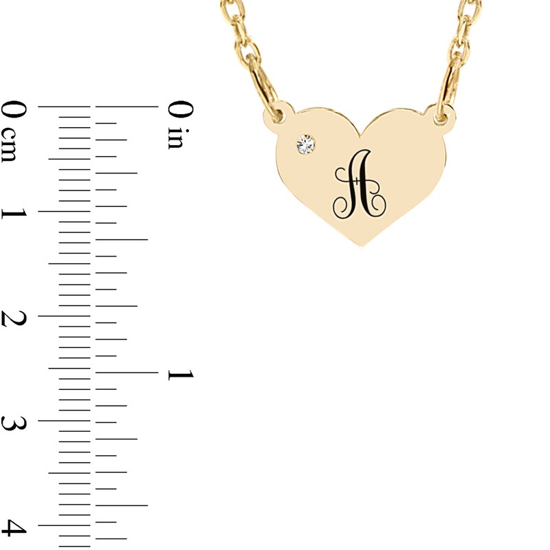 Main Image 2 of 14K Gold Plate Birthstone Heart Initial Cable Chain