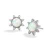 Thumbnail Image 0 of Sterling Silver Simulated Opal and CZ Sun Studs