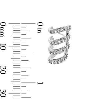 ​​​​​​​Sterling Silver CZ Four Row Crawler Earrings