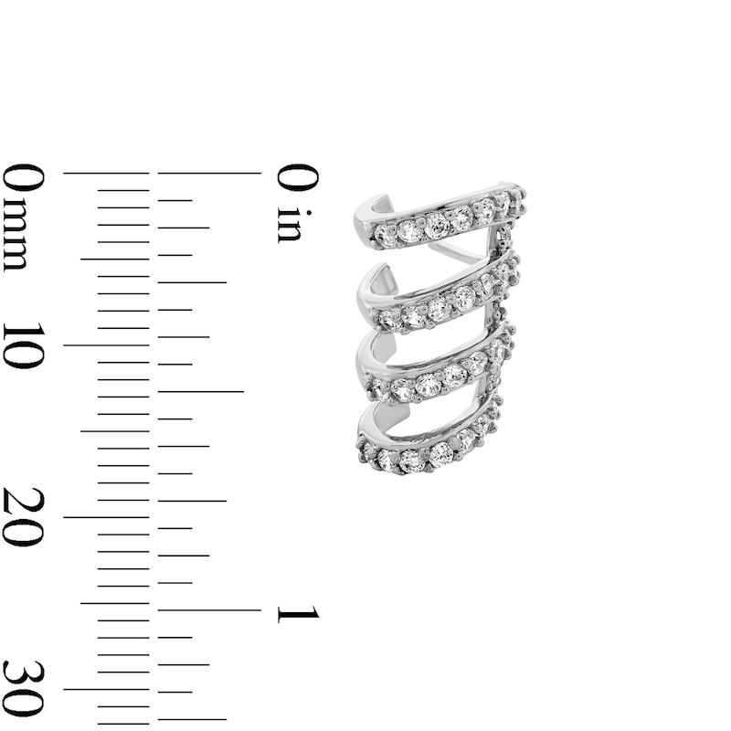 Main Image 4 of ​​​​​​​Sterling Silver CZ Four Row Crawler Earrings